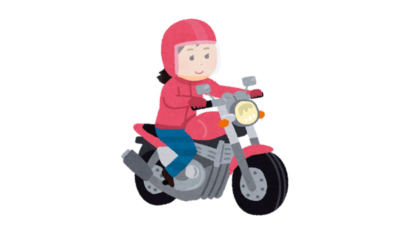 バイクにのる女性